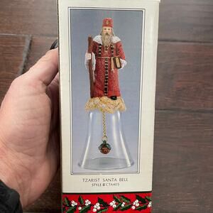 Victorian Santa Bell Tzarist Glass VTG 1992 Christmas Through The Ages Novelino